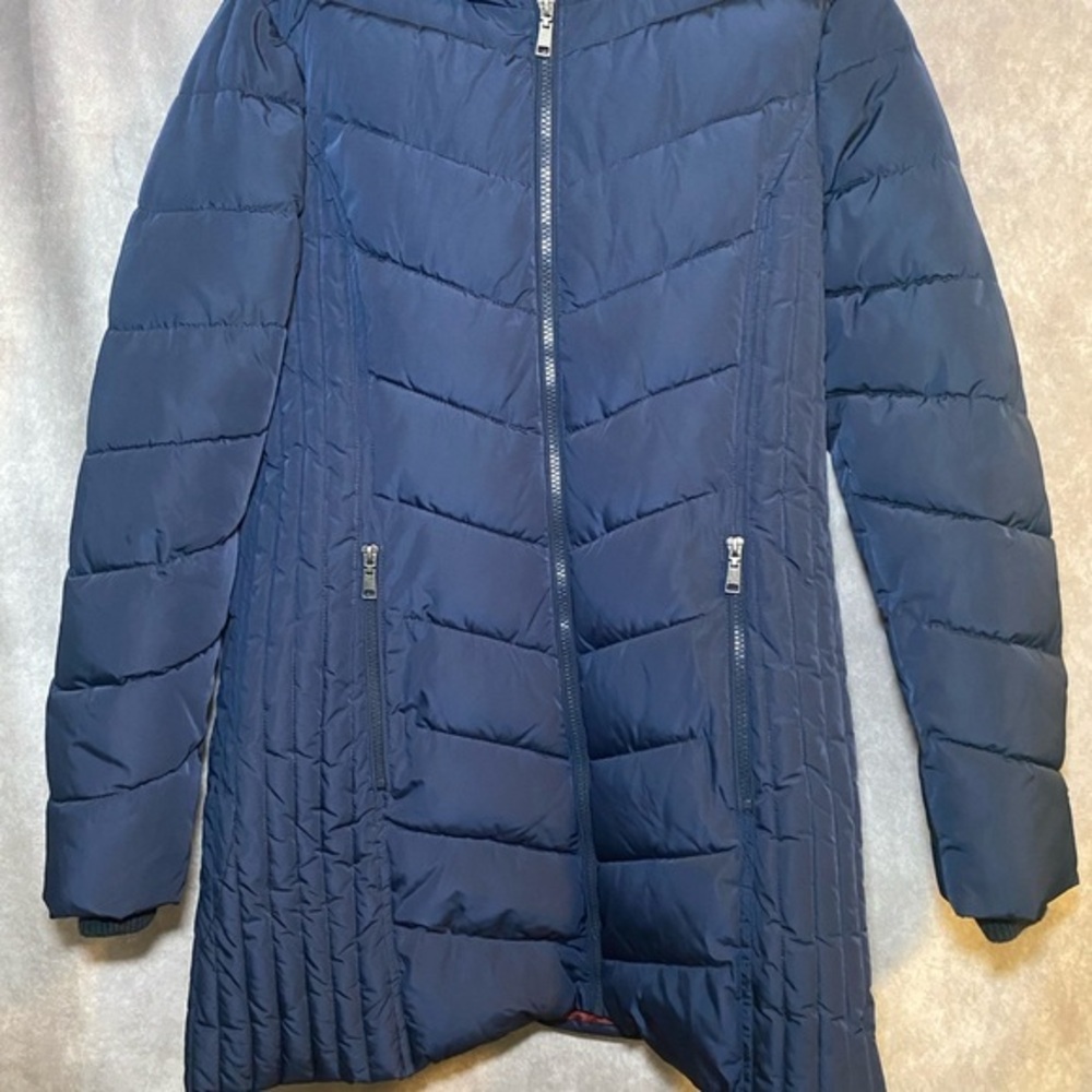 Tommy Hilfiger Women’s‎ Long Puffer Coat Full Zip Navy Blue Size Small